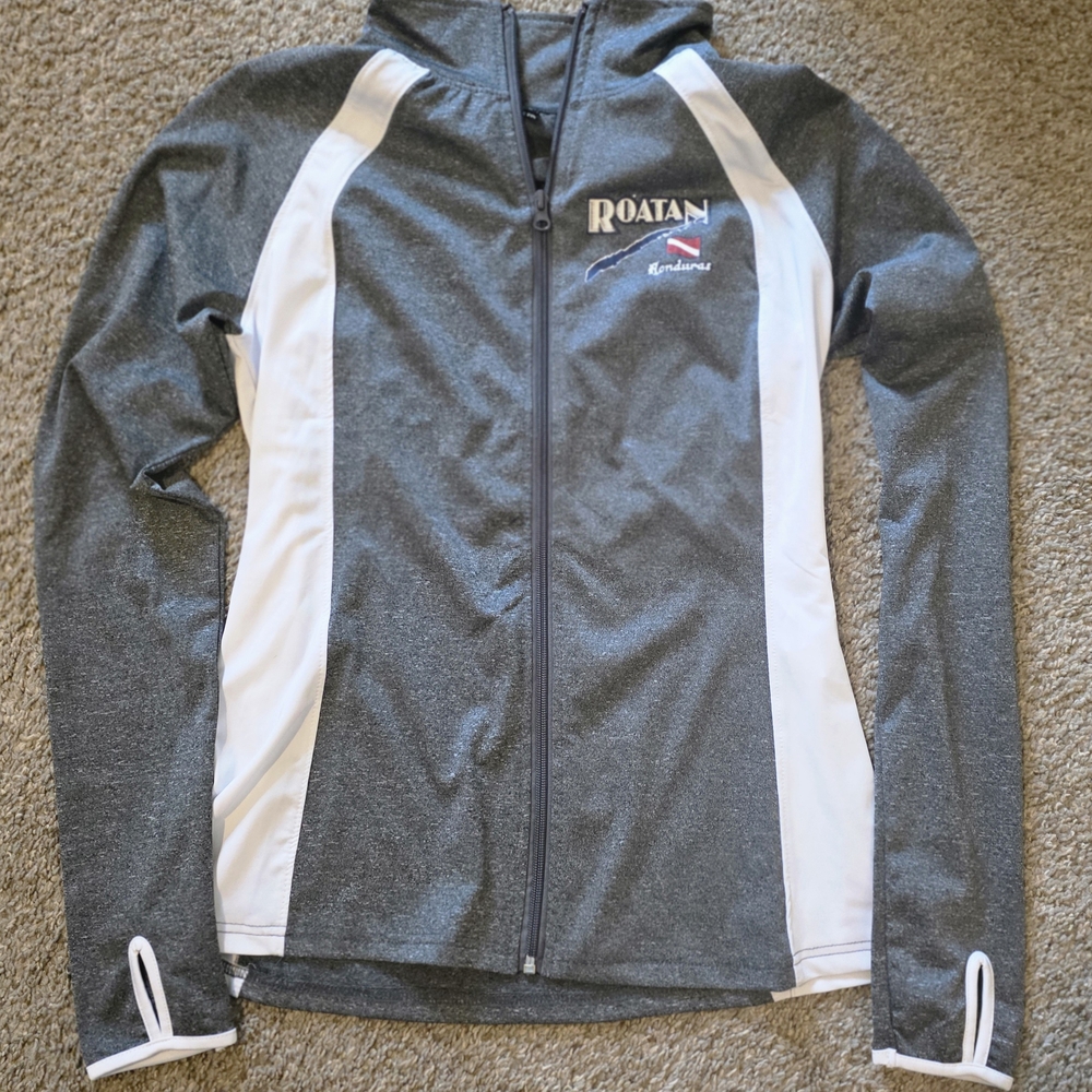 Gray and White Roatan Zip-Up Jacket